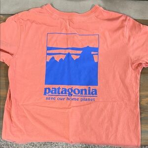 Kids Patagonia Coral Tee with Blue Graphic